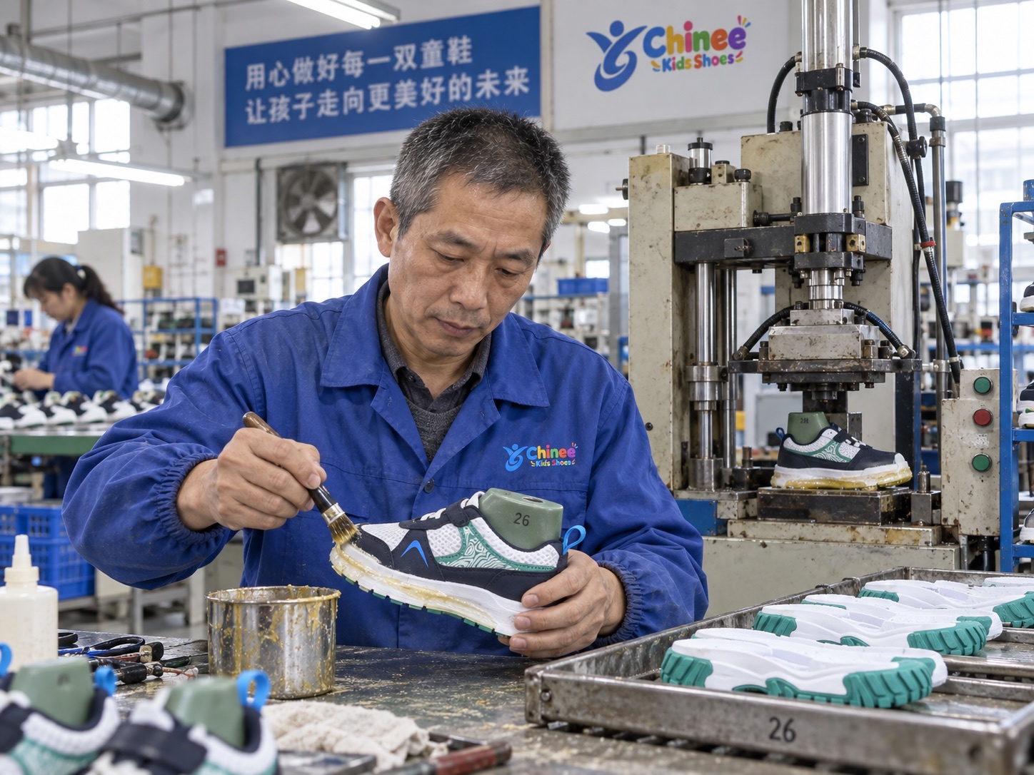 Lasting & Assembly — Chinee Kids Shoes manufacturing illustration