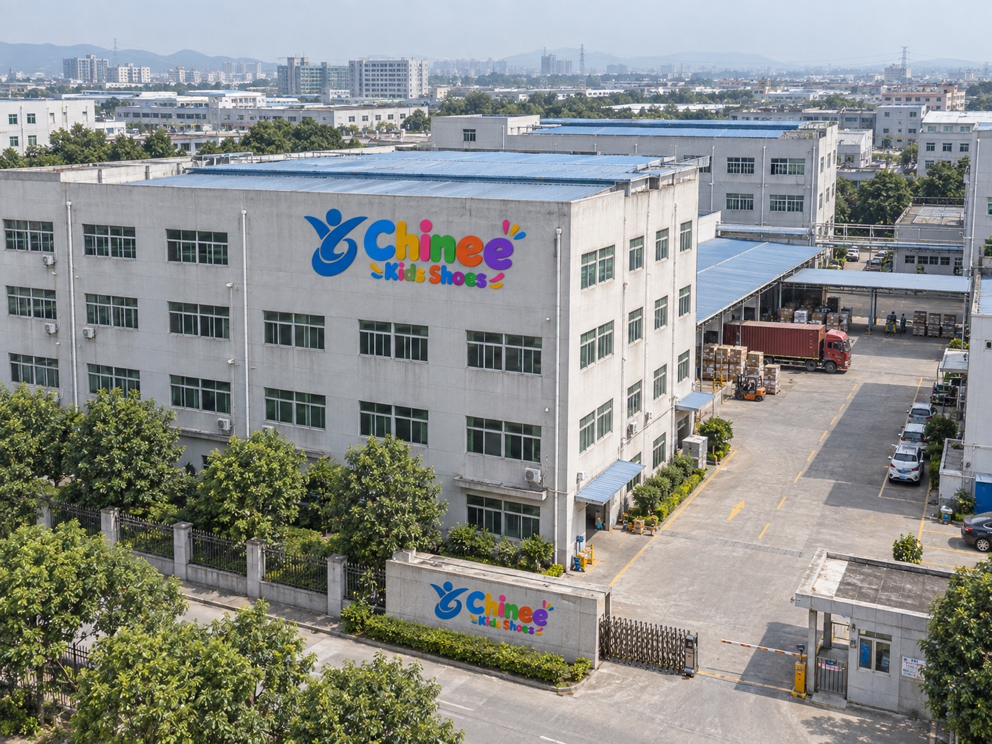 Brand visualization of a Chinee Kids Shoes manufacturing campus in China