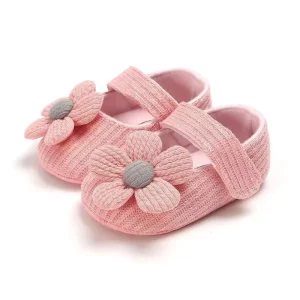 0 1 Year Old Baby Princess First Walking Shoes Cute 3D Flowers with Bow Toddler Shoe Set Anti Slippery