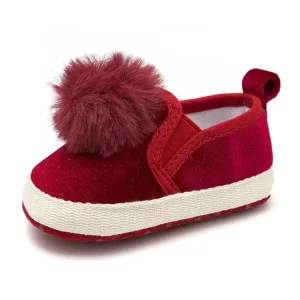 0-18M Toddler Baby Girl Soft Plush Princess Shoes Cute Pom Shoes Infant Prewalker for Girls Moccasins Customized Boy/girl BB88