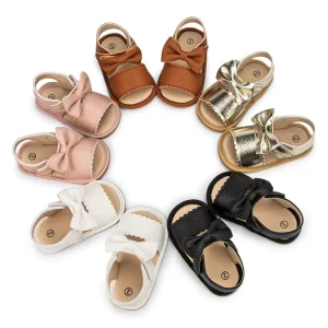 0-18Months Summer Baby Sandals Bow Walking Shoes Breathable Toddler Baby Sandals New Born Baby Boy Sandal 1 Years Old