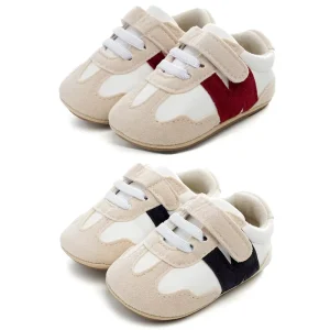 0 1Y Newborn Baby Fashion Versatile Sports Style Patchwork Colour Soft Bottom Anti slip Suede Infant Toddler Shoes