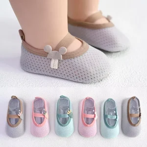 0 3 Prewalker Non Slip Casual Baby First Walking Infant Color Matching Cute Kids Soft Soled Child Floor Socks Shoes