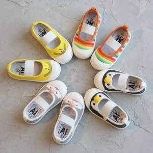 1 8 Years Spring Autumn Animal Children Casual Shoes Sweet Breathable Sneakers Princess Smile Canvas Shoes for Kids