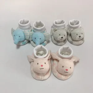 100% Cotton Baby Shoes for Infants and Toddlers Newborn Soft Warm Anti Slippery Oxford Outsole Patterned Animal Prints