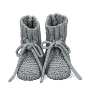 100% Merino Wool Knit Kids Sock Luxury Soft Custom Designer Winter New Born Baby Shoes High Ankle Boot Cute Style