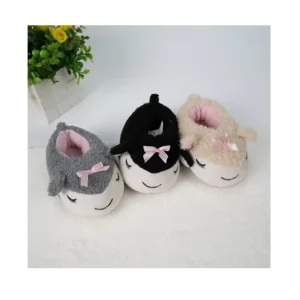 100% New Style Winter Warm Indoor Cartoon Animal Fluffy Slippers for Kids Women