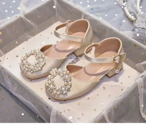 118-35 Kids New Design Comfort Flat Shoes High Quality Daily Wear Beautiful Girl Leather Party Wear Shoes