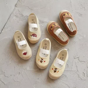 2-9 Years Newest Spring Autumn Student Canvas Shoe Children’s Embroidery Casual Girls School Shoes