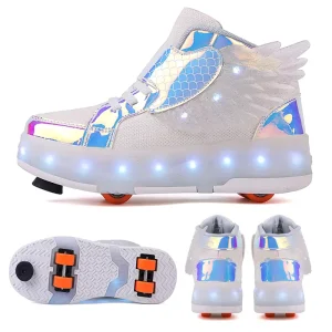 2 in 1 Deformable Shoes Unisex 4 Wheel Waterproof Wheeled Shoes For Outdoor Walking Skating