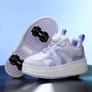2 in 1 Retractable 4 Wheel Design for Kids and Adults Outdoor Fun Roller Skate Shoes