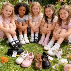 3.85 Dollar ZX001 Size 26-39 Big Kids New Style Girls Elegant Dress Shoes Soft Sole Children Formal Footwear
