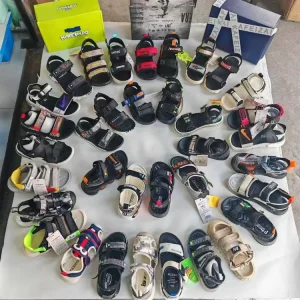 3.95 Dollar Model ZJX018 Size 26-41 Baby Toddler Infant Boys PU Leather Soft Open Toe Summer Stock Shoes Sandals for Kids