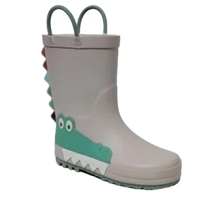 3D Cartoon Crocodile Rain Boots for Boys Cute Rubber Water Shoes with Non Slip Feature Hard Wearing for Summer