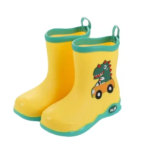 3D Dinosaur Children’s Rain Boots Toddler Kids Adorable Light Wight Waterproof Rain Shoes