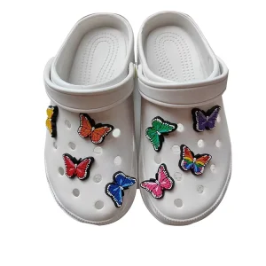 8Pcs PVC Butterfly Shoe Charms Clogs Sandals Animals Shoes Decoration Accessories Customized Designs Great Gift for Kids Boys