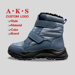 AKS Factory OEM Winter New Kids Warm Fleece lined Boots Boys Waterproof Snow Boots Non slip Children High top Hiking Boots