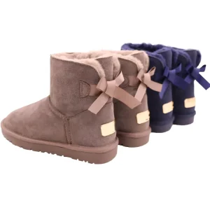 AN CF 99 Free Samples Genuine Leather Girls Snow Boots Snow Shoes for Kids