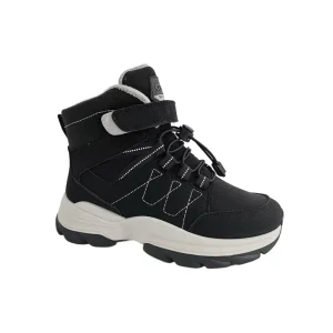 Adjustable Lace Up Kids Boots with PU Upper PVC Outsole Anti Slip Soles for Winter