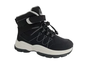 Adjustable Lace-Up Kids Winter Boots PU Upper with PVC Outsole Anti-Slip Design for Girl