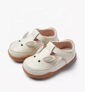 Adorable Bunny Face Soft Leather Girl Baby Shoes T Strap Cute Mary Jane Flats for Toddler All Seasons Summer Winter Spring