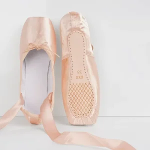 Adult Kids Ballet Shoes Satin Ribbon Tie up Flat Heel Girls Women Pointe Practice Training Dance Shoes