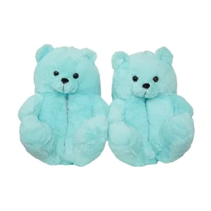 Adult Plush Teddy Bear Slippers One Size Fits All Fuzzy House Shoes for Women Girls Boys Holiday Gift Set