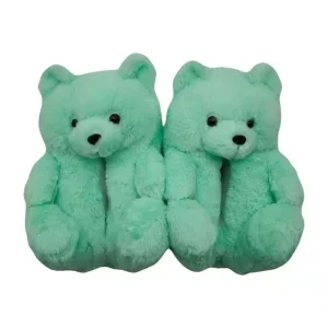 Adult Size Anime Teddy Bear Plush Slippers Soft Cotton Indoor and Outdoor Winter Slippers Holiday Gift Set