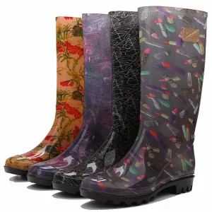 Adult Wellington Rain Boots Transparent Women’s PVC Customize Waterproof Shoes Cover Boots Ladies Winter Boots