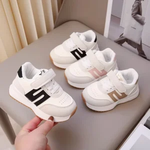All Season Leather Waterproof Children’s Shoes Student Shoes Infant Sports Running Shoes Velcro Style