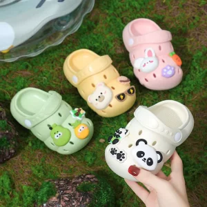 Animal Cartoon Pattern Beach Shoes for Baby Boys and Girls Cute Swim Children’s Footwear Fashion PVC Kids Slipper