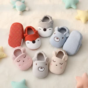 Animal Pattern Newborn Baby Toddler Cotton Sock Shoes Slip On Soft Sole Non slip Winter Warm First Walker