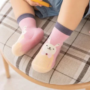 Animal Print Pink Bunny Baby Sock Shoes Breathable Knit Soft Flexible Non slip Sole First Walker Dropshipping