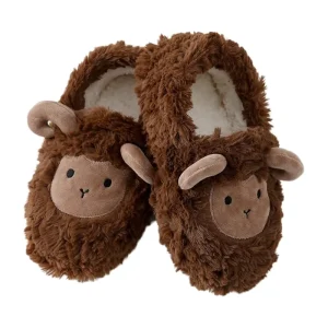 Animal Slippers Soft Sole Indoor Slippers Winter Warm Thick Plush Fuzzy House Slippers Furry for Women
