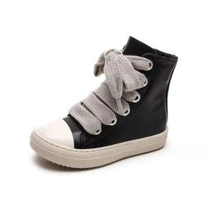 Ankle Boots Girls Hot Kids Booties Girls Zipper up Shoes Winter Warm Children’s Boots Kids Thick Lace High Top Candy Boots