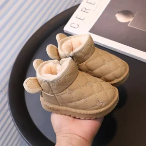 Ankle Thickened Boot for Kids Girls Footwear New Design Soft Winter Baby Shoes Cartoon Style Zip Children’s Snow Boots