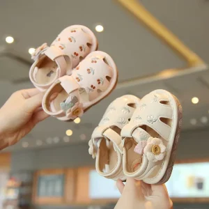 Annshine Infant Toddler Shoes Hollow Sandals Breathable Baby Girl Shoes Soft Sole Walking Shoes Closed Toe Princess Shoes
