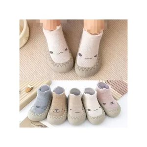 Anti Slip Floor Neutral Socks Infant Baby Toddler Cotton Shoe Socks With Rubber Sole for Kids