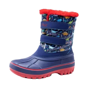 Anti Slip Winter Snow Boots for Boys Girls Water Resistant Outdoor Sport Warm Cozy Fur Upper Cotton Lining TPR Outsole Ankle