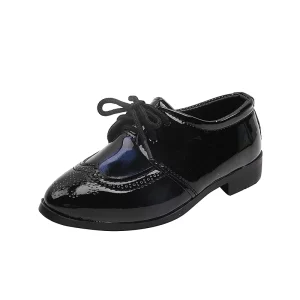 Anti-slip Flat Children’s Dress Shoes for Boys Kids Boy Black Leather Formal Student School Shoes