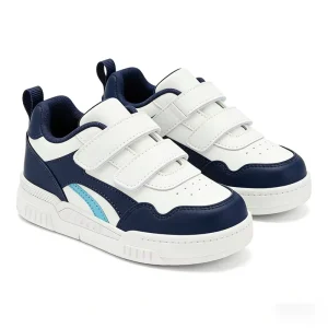Anti slip TPR Lightweight Lace up Four Seasons Kids Sports Skate Shoes Unisex White Small for Active Children Low Top