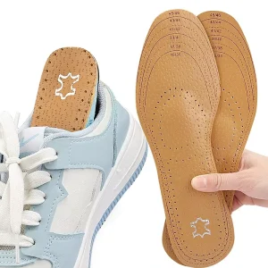 Arch Support Orthotic Full Pad Latex Shock Absorption Sweat-absorbing Leather Insole for Women’s Men’s Casual Leather Shoes