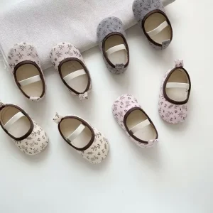Autumn Baby Color Cotton Walking Shoes Printed Flowers Girls Single Shoes Non slip Soft Bottom Baby Shoes