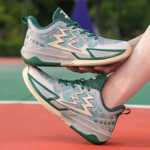 Autumn Basketball Shoes for Teenagers Big Kids Practical Friction Squeaking Sneakers Fashionable Mesh Lace Up Cushioned