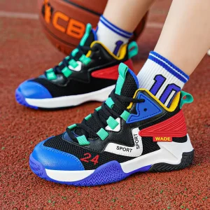 Autumn Boys’ Basketball Shoes Large Children Men’s Training Ball Breathable Soft Sole Non Slip Wear Resistant Logo