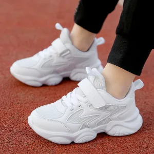 Autumn Children’s Fashion Student Sports Shoes Breathable Four Seasons White Boys and Girls Running High Quality EVA Midsole