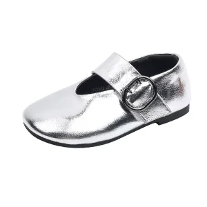 Autumn Girls Low Top Soft Soled Breathable Non Slip Velcro Closure Dress Pumps Children Shoes