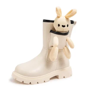 Autumn New Cartoon Little Bear Little Rabbit Children’s Short Boots Soft Sole Anti slip Princess Leather Boots Girls’ Boots