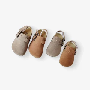 Autumn New Children’s Solid Color Shoes Boys’ Frosted Baotou Shoes Baby Retro Shoes