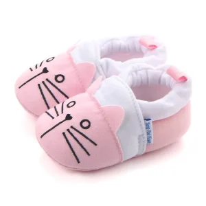Autumn New Cute Baby Casual Shoes Non Slip Soft Infant Slip On Closure with Animal Print Pattern for Newborn